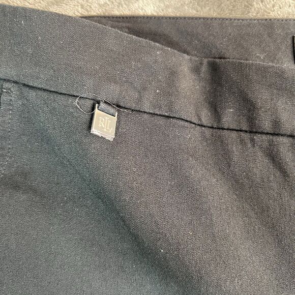 Lauren Ralph Lauren Pants Women 14 Black Stretch Cotton Skinny Black Label - Picture 7 of 10